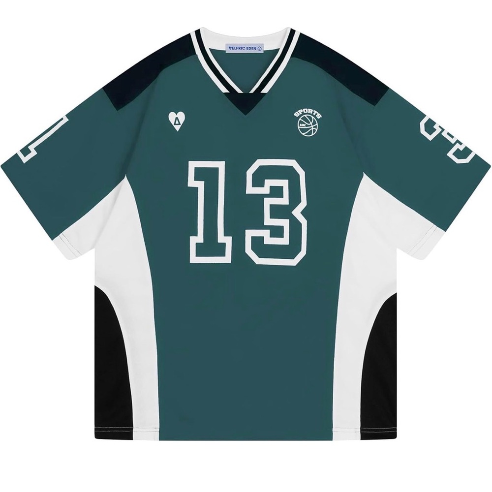 Aelfric Eden Green V‑Neck Sporty Jersey with Black & White Trim